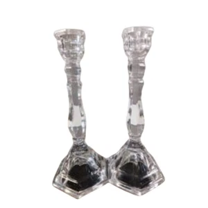 Tiffany & Co. Kerzenständer Paar Bleikristall klassischer Stil signiert 9" Vintage  - Bild 1 von 7