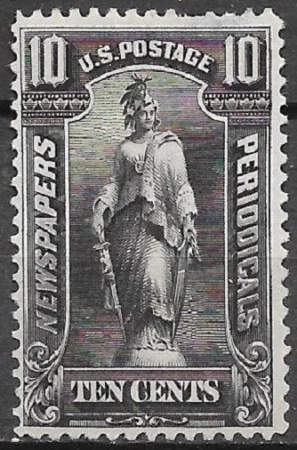 USA Newspaper Stamps 1895 10c black Scott #PR117 mint hinged see scans - Image 1 of 2