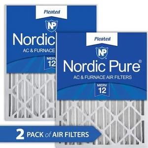 Nordic Pure 20 in. x 20 in. x 4 in. Allergen Pleated MERV 12-Air Filter (2-Pack) - Picture 1 of 7