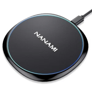 CHARGEUR SANS FIL RAPIDE NANAMI U6 15 W MAX QI CHARGEUR NOIR NEUF DANS SA BOÎTE - Photo 1 sur 3