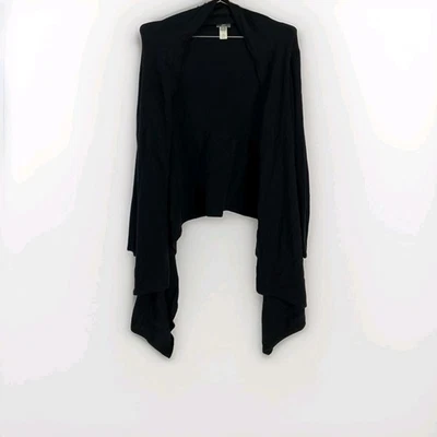 Suéter J.Jill Mujer XL Negro 100% Cachemira Frente Abierto Cortina Cárdigan Mantón Foto 1 de 4