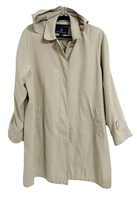 London Fog Coat Men XL Hooded Water Repellent Lightweight Jacket Poly Soft Suede - Image 1 of 4