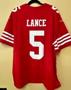 Nike San Francisco 49ers #5 Trey Lance NFL Trikot #32NM-SALH Rot - Herren XXL Neu mit Etikett - Bild 1 von 10