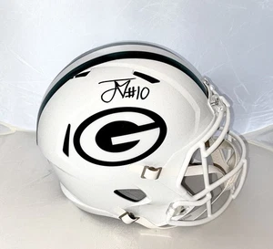 Jordan Love signiert Green Bay Packers weiß Integralhelm Beckett Zeuge - Bild 1 von 2