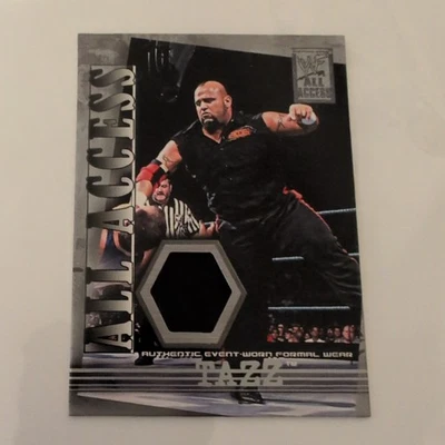 Tarjeta reliquia WWE WWF 2002 Tazz Fleer evento usada ropa formal TNA ECW AEW Foto 1 de 3