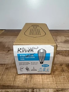 Koueh ST64 Clear 60W Vintage Edison Bulb E26 110-120V Amber Glass Energy-Efficie - Picture 1 of 2
