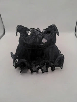 Викторианский шифоновый черный воротник с двойной оборкой готический  - Изображение 1 из 4