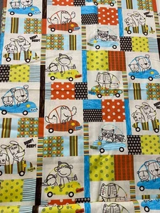 Fabric Lot 3 Yds 12 Ins 43 W Multi Nursery Kids Dogs Owls Monkeys Bears Cars - Picture 1 of 9