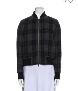 CHAQUETA BOMBER VINCE Talla XS FRANELA A CUADROS MEZCLA DE LANA #203 - Imagen 1 de 12
