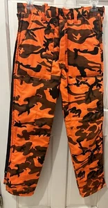 Vintage Orange Blaze Insulated Camo Hunting Pants Size M Timber King Made USA - Picture 1 of 12