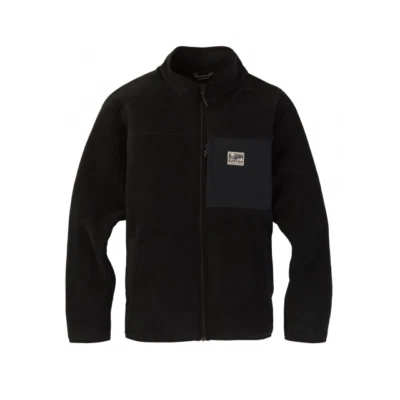 Chaqueta polar Sherpa negra con cremallera completa Burton Hearth para hombre GRANDE Foto 1 de 4