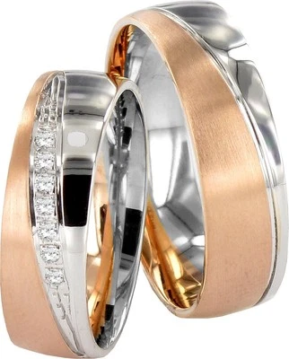 2 Hearts JC Trauringe Eheringe 585 Gold Verlobungsring 14Kt. Paarpreis J135 - Bild 1 von 4