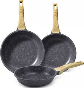 Non Stick Frying Pan Set - 8" 9.5" 11" Granite Nonstick Pan Skillet, Non Toxic P - Picture 1 of 7