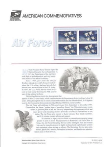 #524 32c Air Force 50 Years #3167 USPS Commemorative Stamp Panel - Picture 1 of 1
