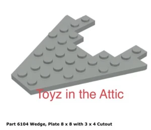 Lego 1x 6104 Cuña Gris Claro, Placa 8 x 8 con 3 x 4 Recorte - Imagen 1 de 1