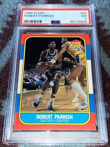 Tarjeta Fleer Basketball Robert Parish 1986 PSA 7 recién graduada - Imagen 1 de 7