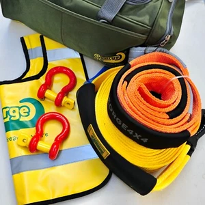 4wd Kit 11000kg*9m Snatch Strap+2 steel shackles+Tree Trunk 3m+Damper+ Carry bag - Picture 1 of 2