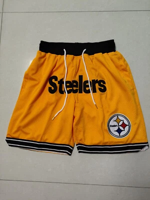 Pittsburgh Steelers NFL Men Yellow Pockets stitched Shorts Size US - Image 1 of 4