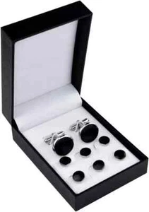 Tuxedo Studs and Cufflinks Set, Mens Cufflinks and Cuff Studs Set Cuff Links Sta - Picture 1 of 7