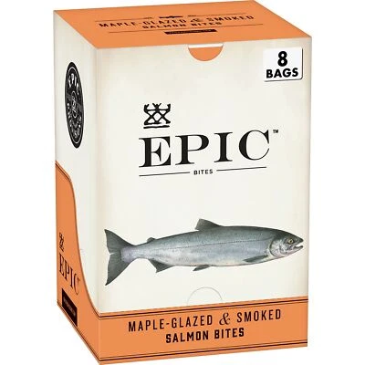 EPIC Wild Caught Salmon Bites 2.5oz Paquete de 8 Snack Proteico Sin Gluten Foto 1 de 4