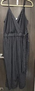 Kaileigh Jumpsuit Black And White Striped 3x New Without Tag - Picture 1 of 4