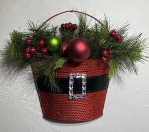 Weihnachtsmann Gürtel Wandbehang Herzstück Dekoration Grünzeug Zwiebeln - Bild 1 von 6