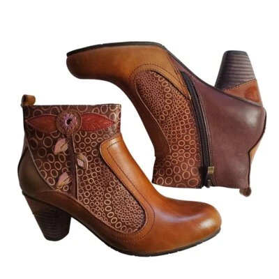 L'Artiste Women's Parfum Camel Round Toe Zipper Ankle Boots, SZ EU 35 - Image 1 of 2