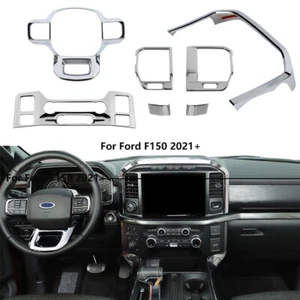 7pcs Chrome Interior Set Panel Cover Trim Kit For Ford F150 2021+ Accessories - Picture 1 of 12