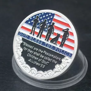 10 PCS God Bless The Police Challenge Coins Thank You Coin For Your Service - Picture 1 of 10