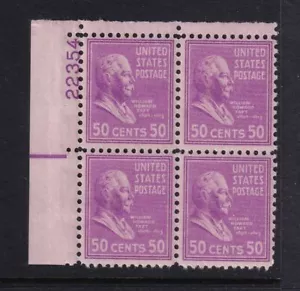 1938 Taft PREXY 50c Sc 831 MNH electric eye plate block Durland $45 (GF - Picture 1 of 1