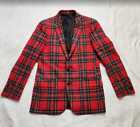 New Men's J Crew Factory Tartan Plaid Christmas Thompson Slim Fit Blazer Jacket