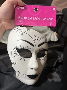 Spirit Halloween Broken Doll Mask New W/Tag - Picture 1 of 3