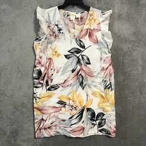 C&C California Lagenlook Leinen Etuikleid Tropical Boho Strand Relaxed Large - Bild 1 von 9