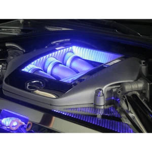 4pc Stainless Steel Engine Shroud Cover w/White LED for 2009-2010 Nissan GT-R - Picture 1 of 8