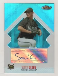 2006 Topps Finest Blue Refractor #148 Scott Olsen Florida Marlins Auto ###/299 - Picture 1 of 1