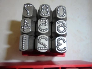 Metal Dot Stamps 5mm Number set only HRC-58-62 heads tail tempered best quality - Bild 1 von 5
