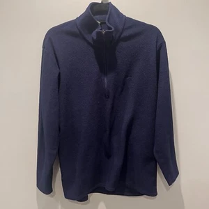 Patagonia Capilene Sweater Mens Sz L Navy Blue Fleece 1/4 Zipper Vintage - Picture 1 of 8