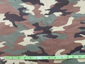 WINDHAM GREEN BROWN CAMOUFLAGE CAMO NOVELTY PRINT 100% COTTON FABRIC - Picture 1 of 1