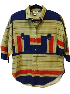 Kiks Top Damen Größe 38 Mehrfarbig Gestreift Dolmanärmel Retro Vintage - Bild 1 von 6