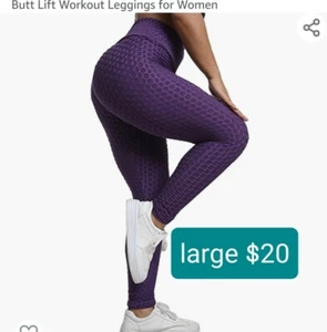  Leggings Damen Yogahose lila eng hohe Taille Booty Gym Large - Bild 1 von 1