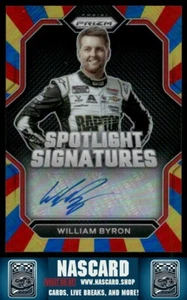 Panini Prizm Spotlight Signatures 2023 Rainbow Prizm William Byron/24 - Imagen 1 de 2