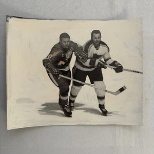 Hockey Player Photo Photograph Vintage Mockup Alex Delvecchio Doug Harvey - Picture 1 of 11