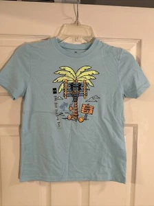 Under Armour Boys Youth Summer Palm Tree Basketball Blue T-Shirt Size S - New! - Picture 1 of 2