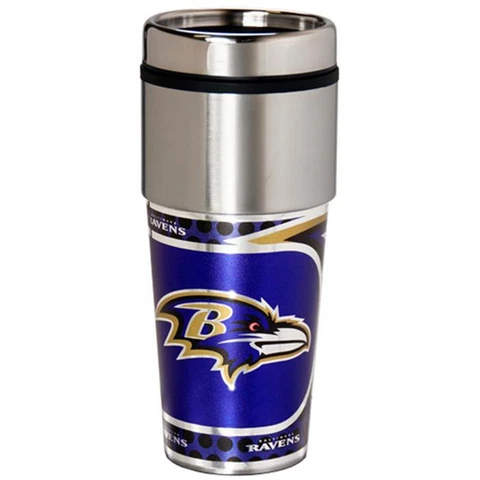 Baltimore Ravens 16oz Stainless Steel NFL Travel Mug Cover