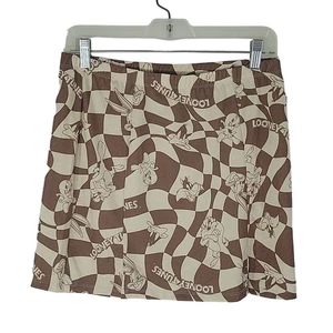 Looney Tunes Mini Skirt, Brown & Beige, Size M, NWT - Picture 1 of 4