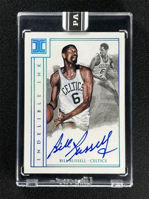 2017-18 Panini Impeccable Bill Russell PLATINUM Indelible Ink Auto Black Box 1/1 - Image 1 of 3