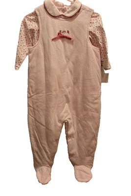 Nuevo Conjunto Primeras Impresiones 2 piezas Rosa Diseño Floral Pies 12 Meses Niñas Foto 1 de 3