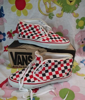 VTG 90s Dead Stock VANS Black Red White Chukka Boots Men 6 Women 7.5 Made in USA - Image 1 of 4
