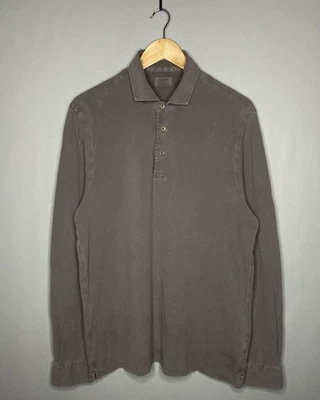 Camisa Polo Jersey Gran Sasso Gris Oscuro Algodón Manga Larga XL 54 Para Hombres Foto 1 de 4