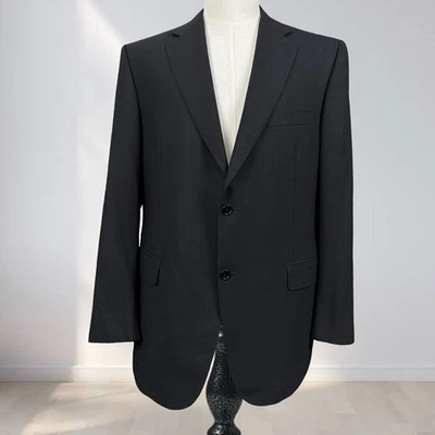 Blazer de Viaje Canali 56EU 46R Negro Piqué Textura Resistente al Agua Italia $1395 Foto 1 de 4